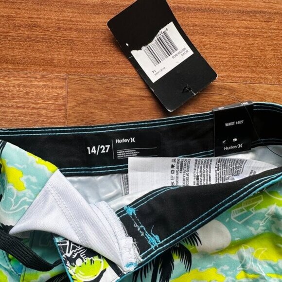 BUNDLE of 4! New Hurley Board Shorts Volcom Swim trunks Quicksilver Boys sz 14 - Picture 14 of 16
